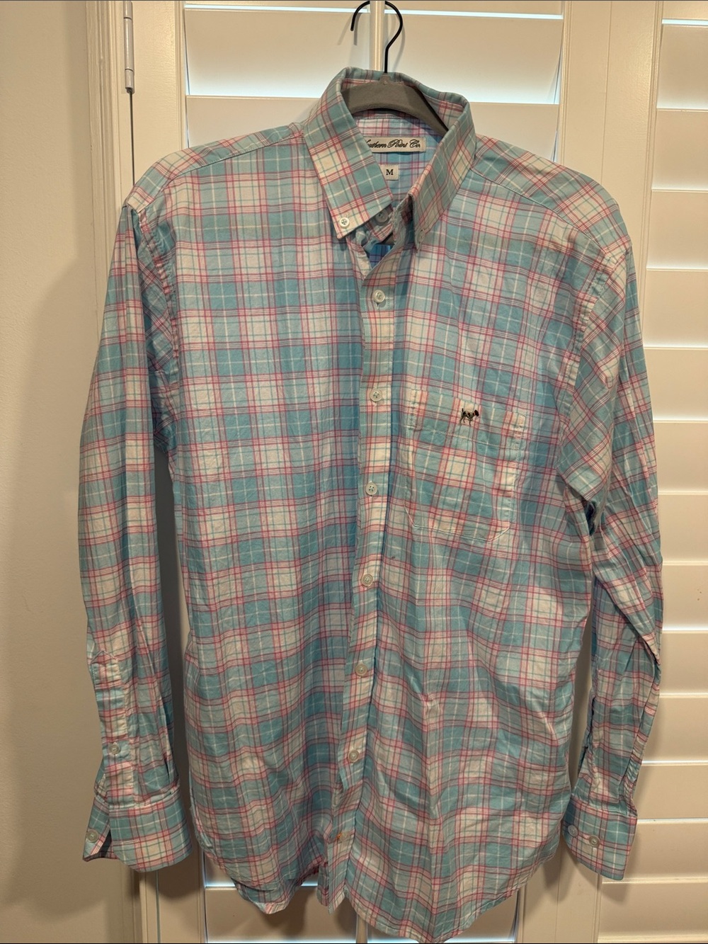 Southern Point Men's Plaid Button-Down Shirt in Teal and Pink - Classic Casual